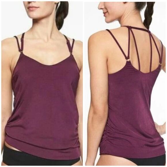 Athleta Aqualuxe Blousy Tankini Workout Top size XXS - Picture 1 of 5